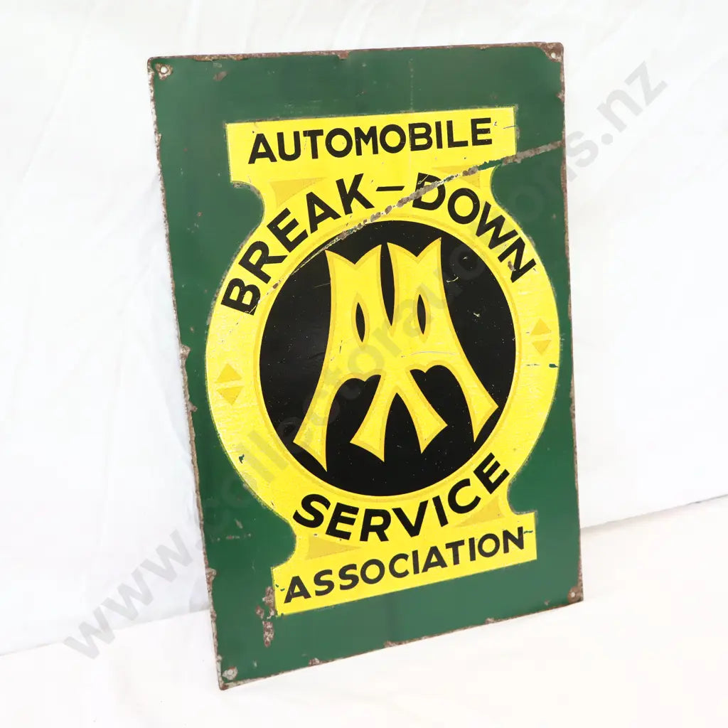 Size 27cm Long x 40cm High. Original sign, AA Decal on steel. Unusual.