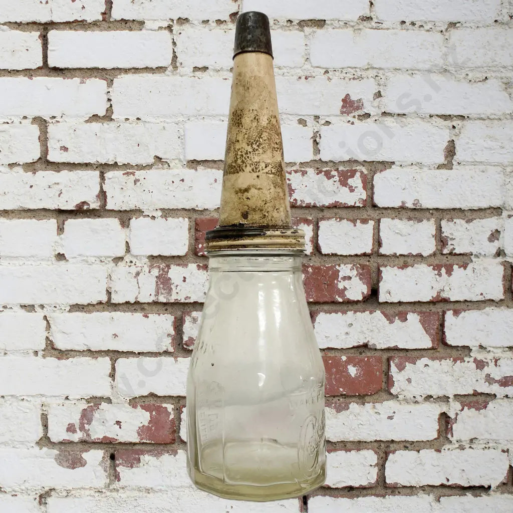 Size 31cm high x 9cm Diameter. No chips or cracks. Unusual bottle top, seems skinnier.