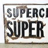 Size 1.82m Long x 91cm High. Enamel sign, orginal, no touch ups. Heavily Embossed.