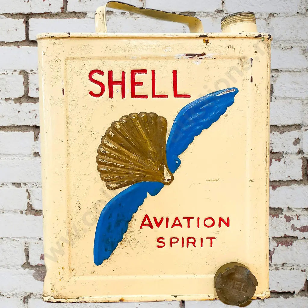 Size 28cm Long x 15cm Wide x 31cm High. Runnerboard petrol can, embosed, repainted. Condition good.