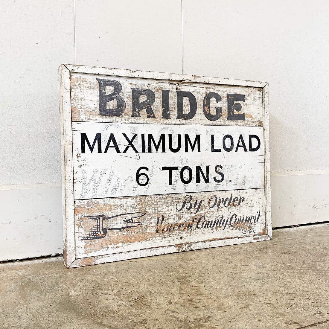 Vincent County Council Hand Painted Sign