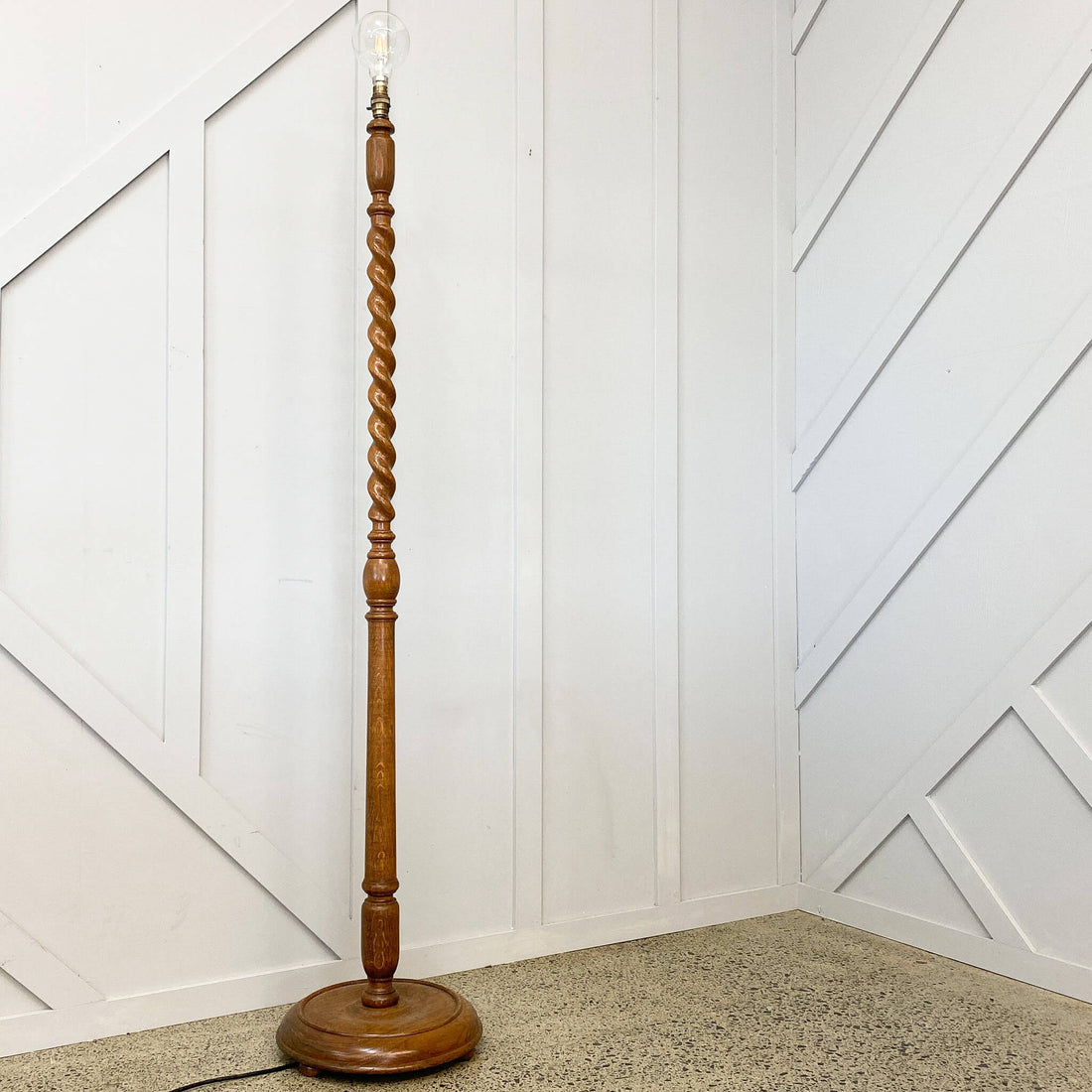 Antique Oak Standing Lamp