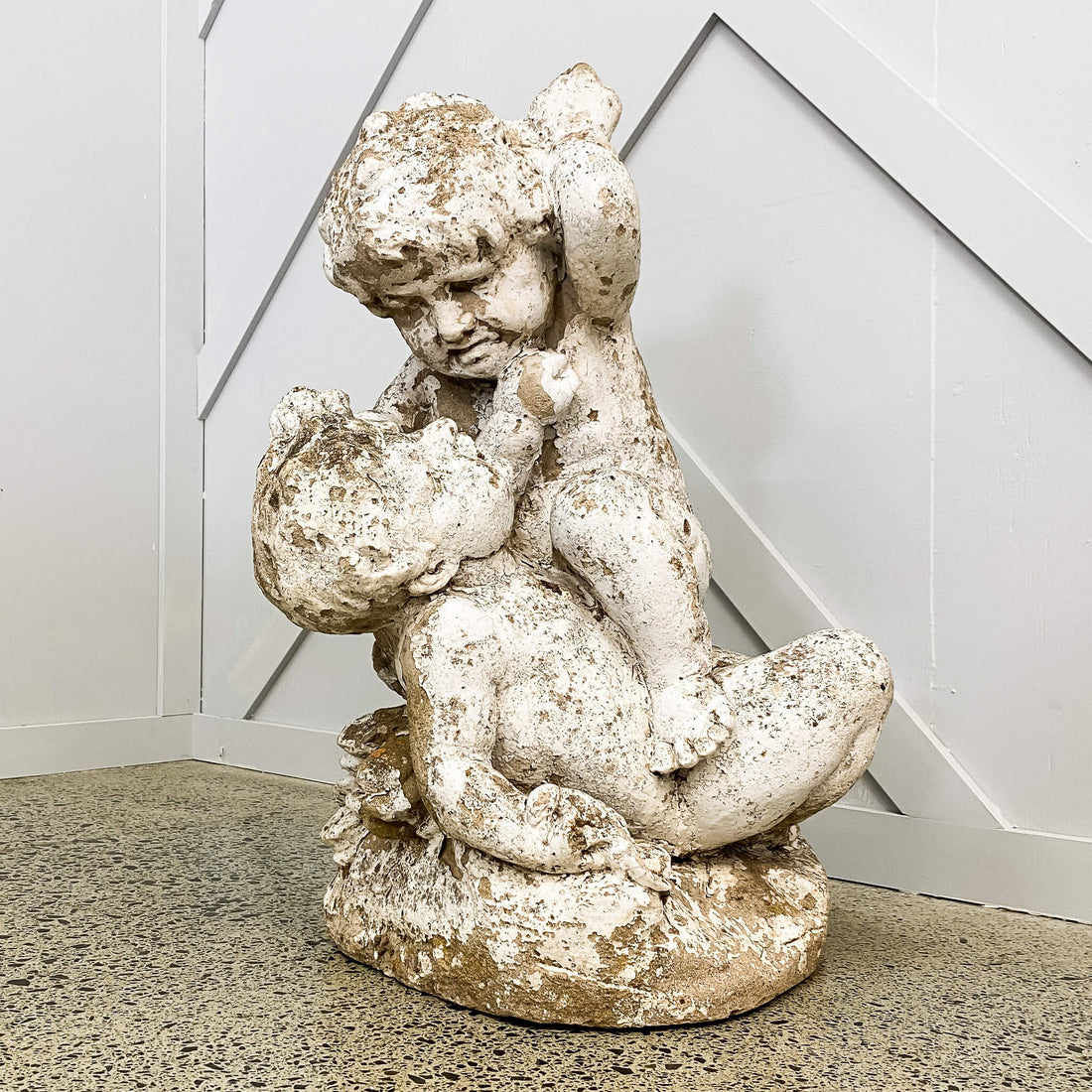 Antique Play Fighting Boys Sculpture