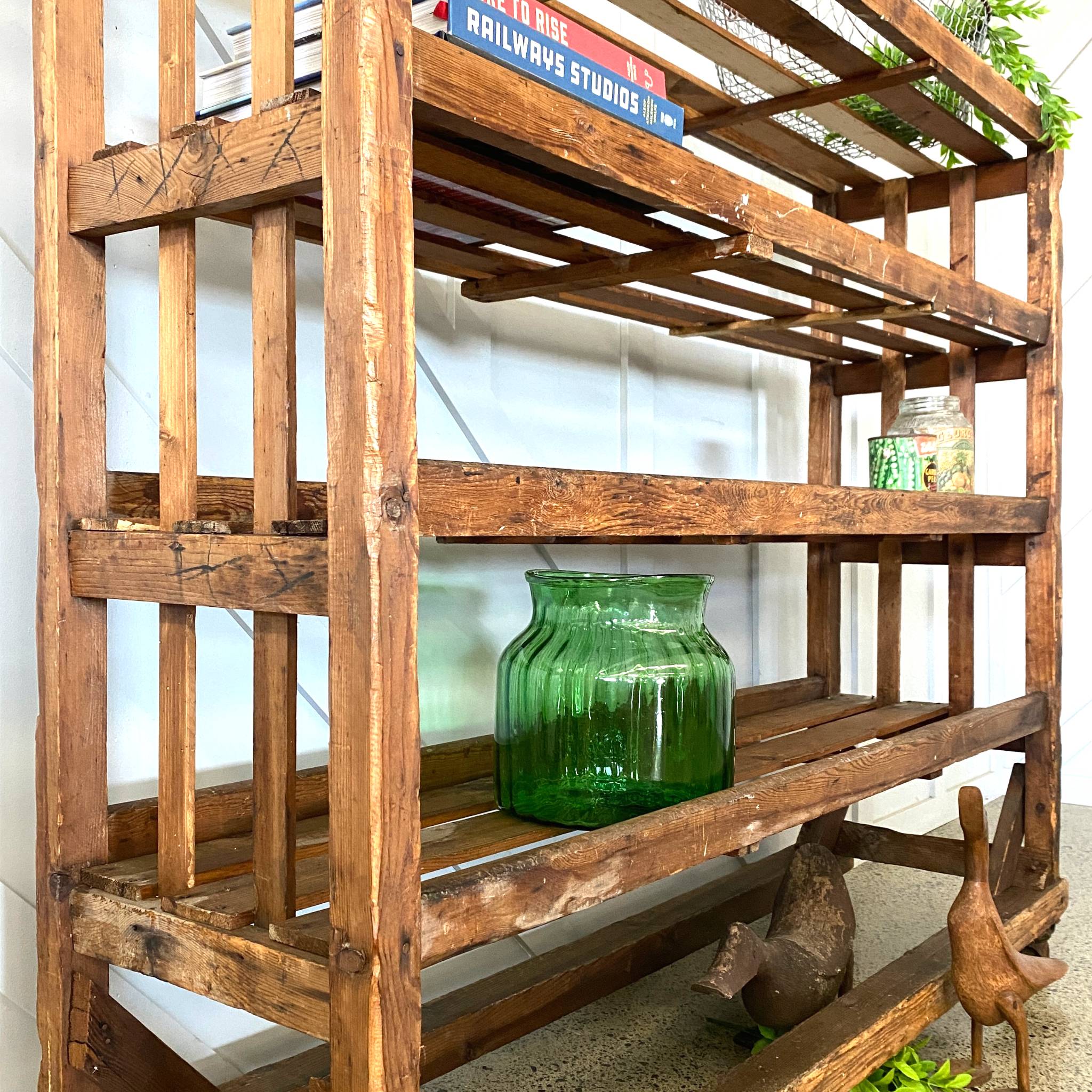 Old Storage Racks Antique Factory Shoe Shelving | Salvage Place