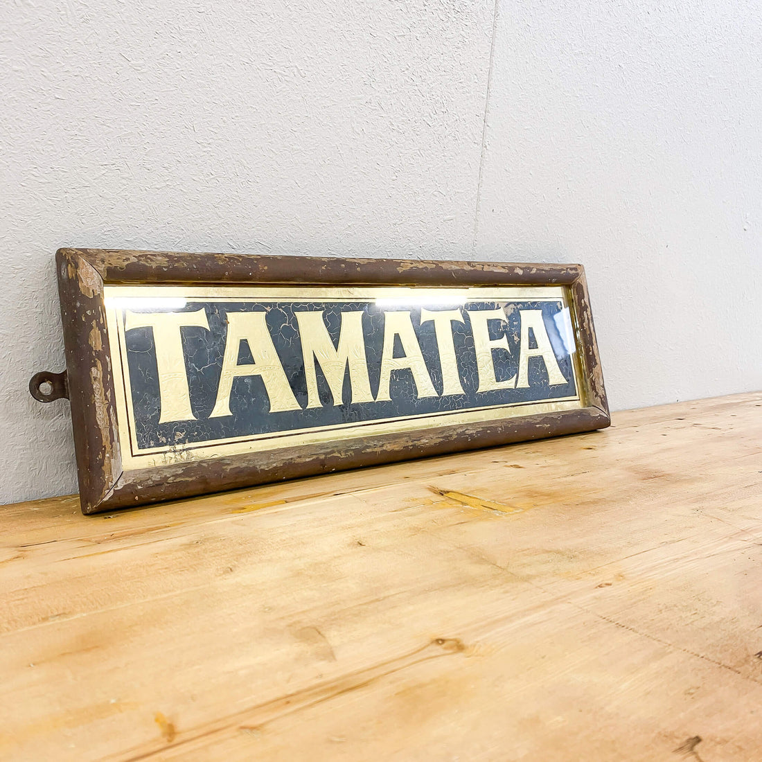 Antique Gold Lead Tamatea Sign