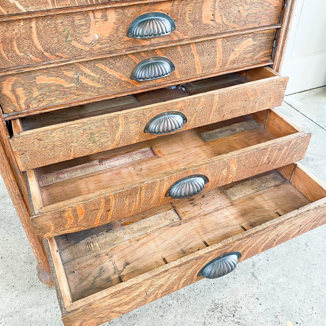 Antique Tiger Oak Drawers