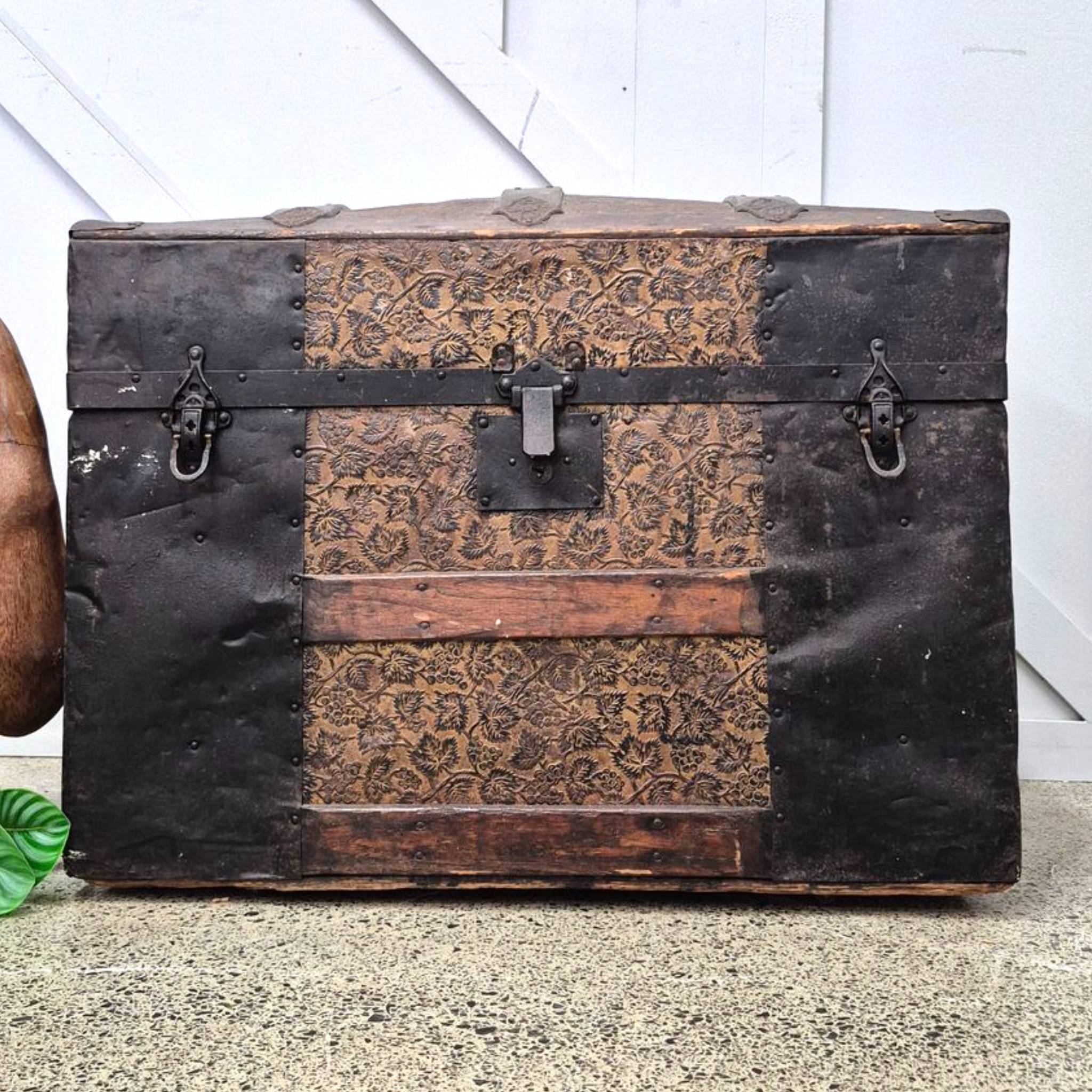 Antique Travelling Trunk Treasure Chest