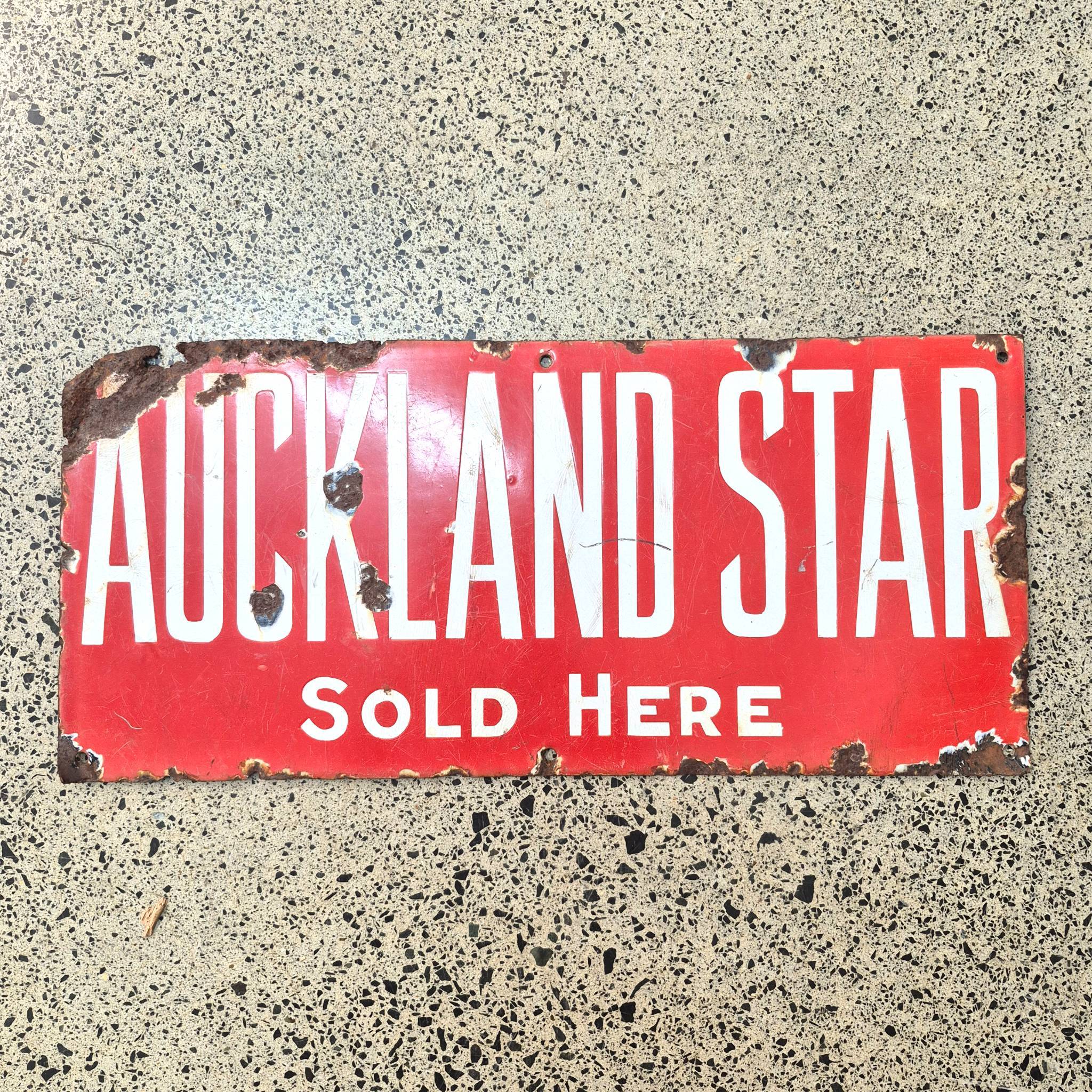 Auckland Star Enamel Sign