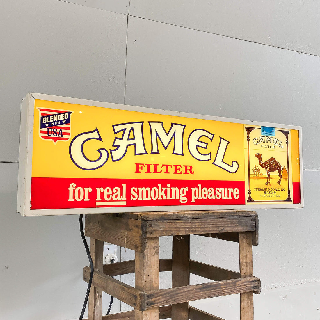 Vintage Camel Cigarettes Light Box