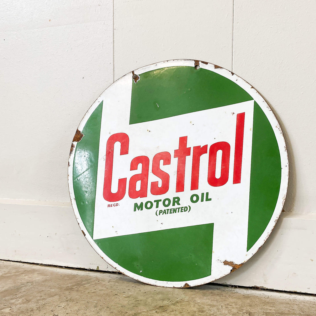 Double Sided Castrol Enamel Sign