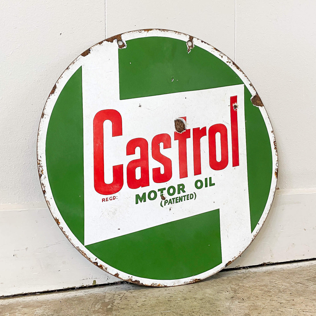 Double Sided Castrol Enamel Sign