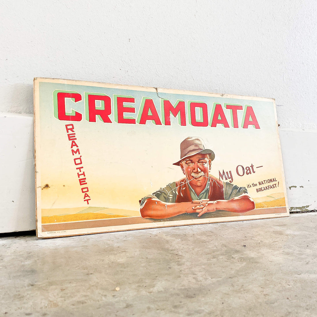 A Creamoata Store Display Sign
