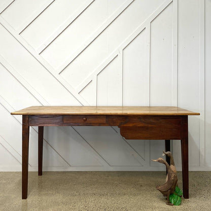 Double Drawers Antique French Oak Table