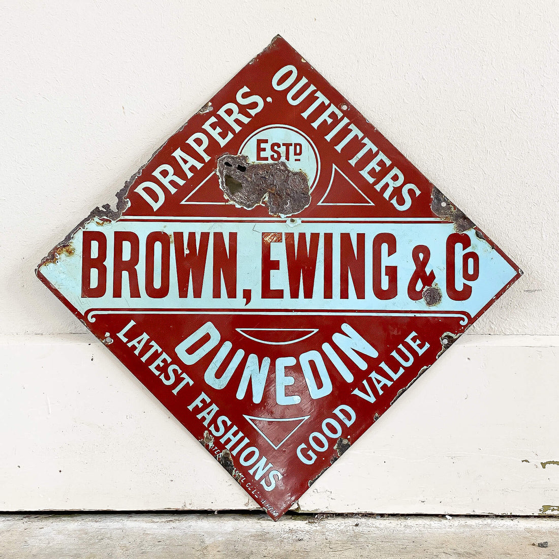 Brown, Ewing And Co Dunedin Enamel Sign