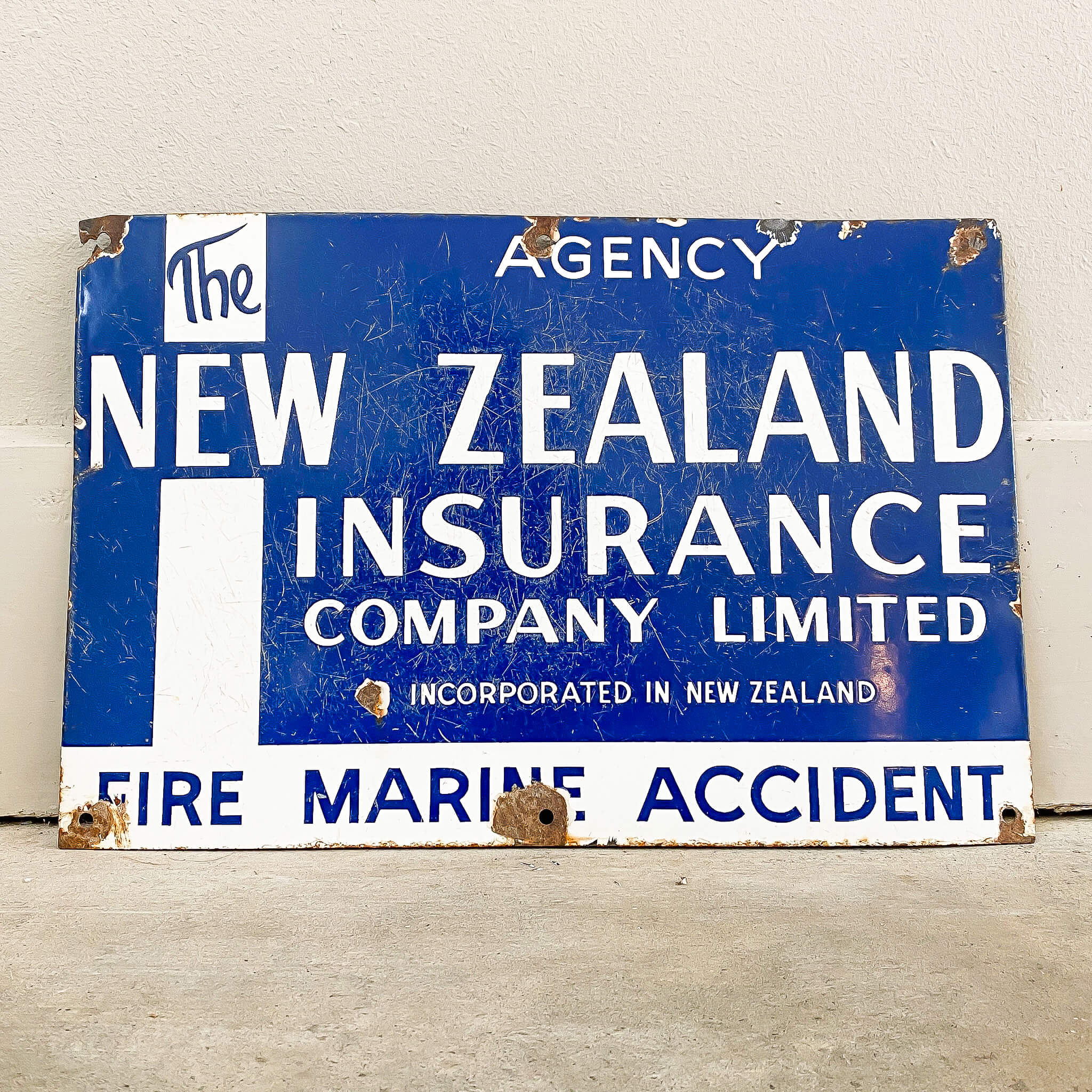 The New Zealand Insurance Company Enamel Sign