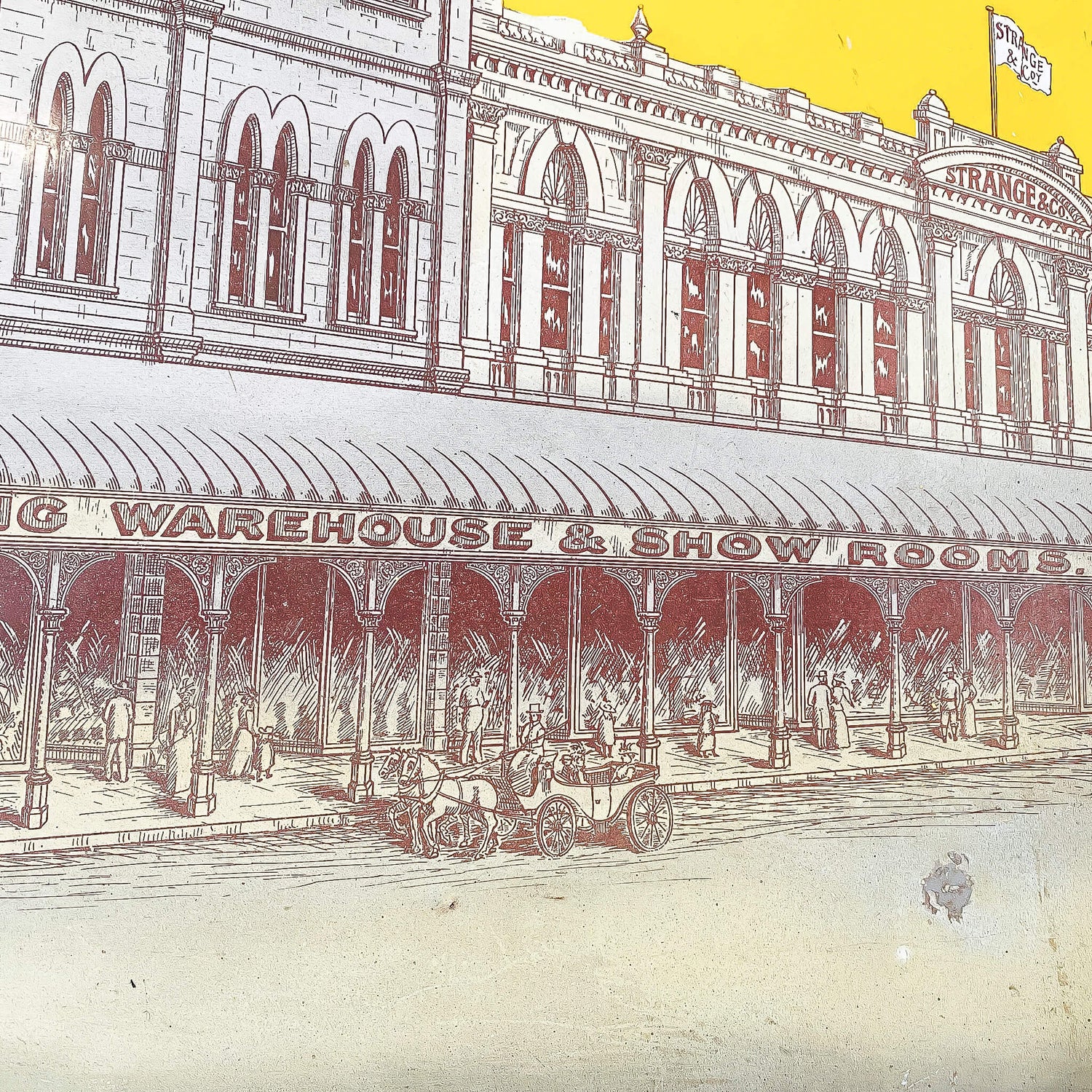 Christchurch Enamel Sign, Strang and Co Department Store