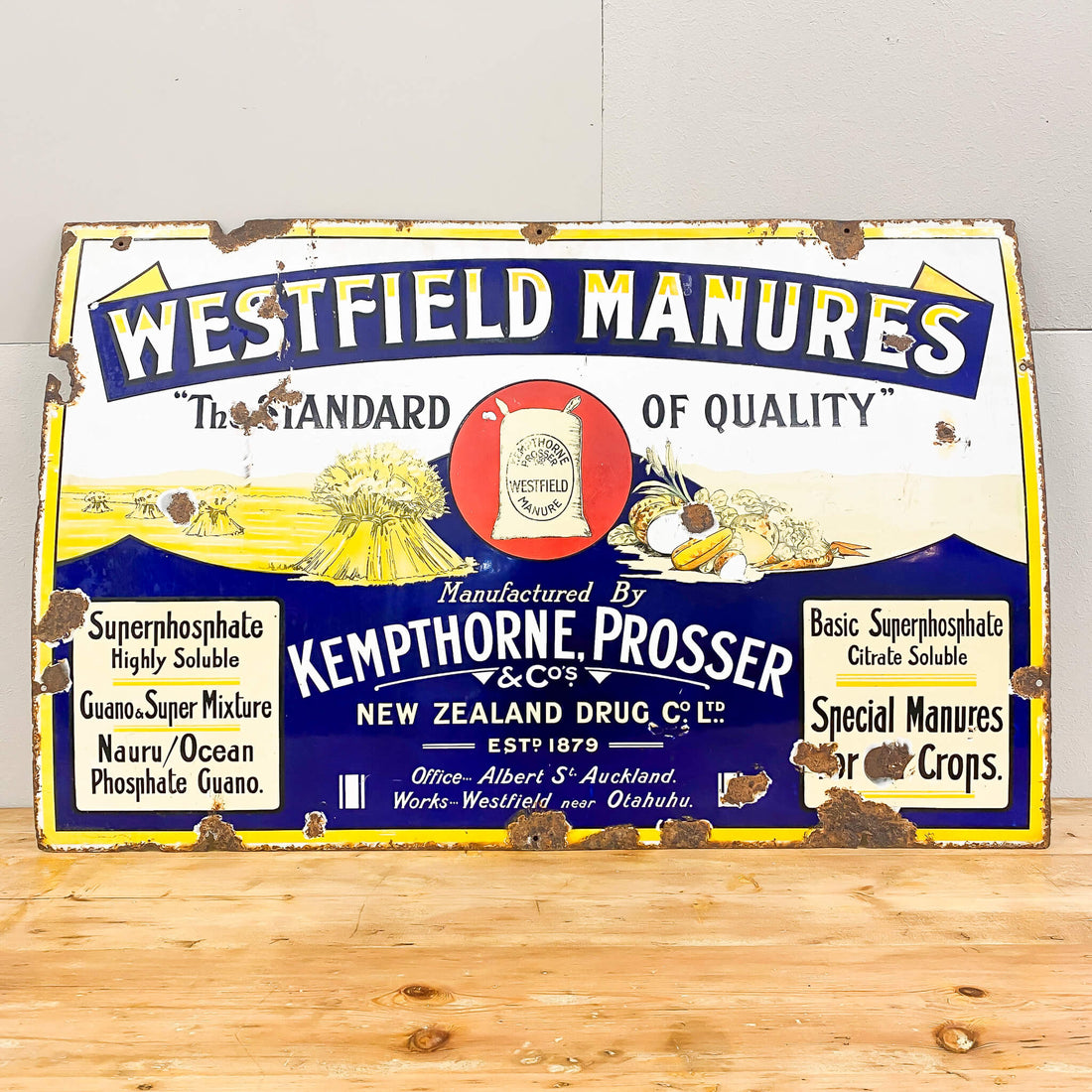 Antique Auckland Enamel Sign