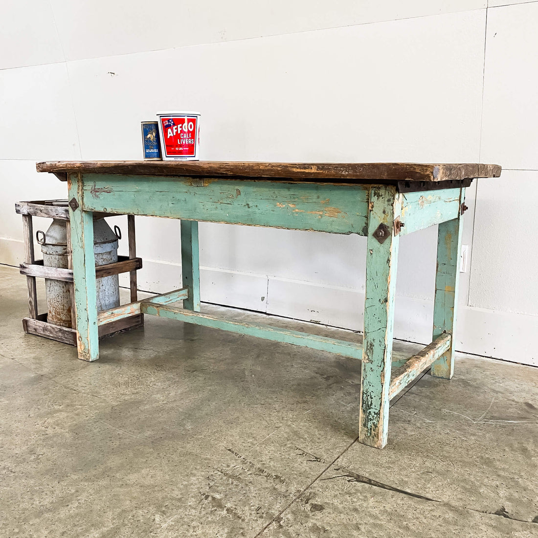 Oak Topped Farmhouse Table