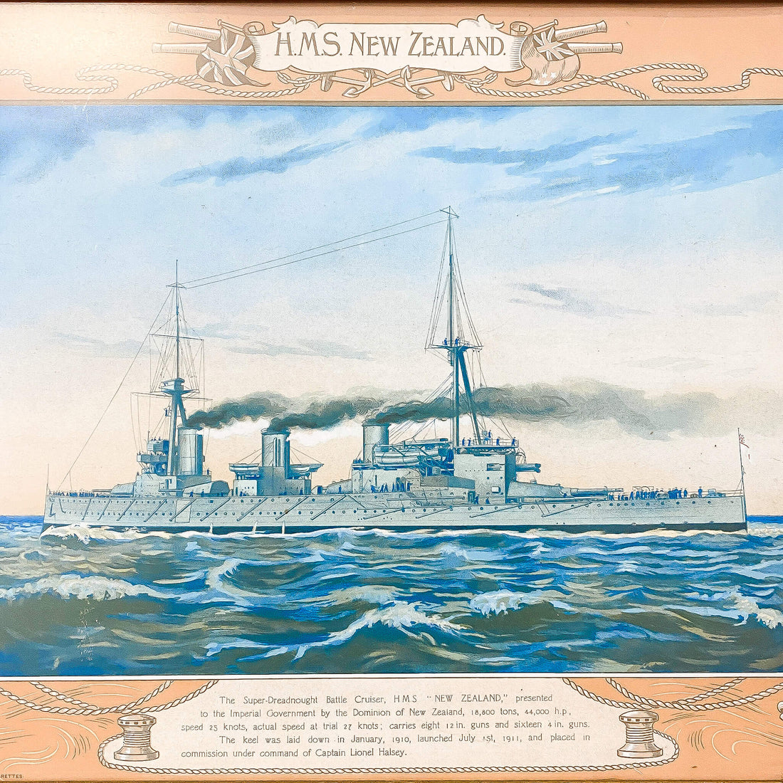 HMS New Zealand Battleship Print