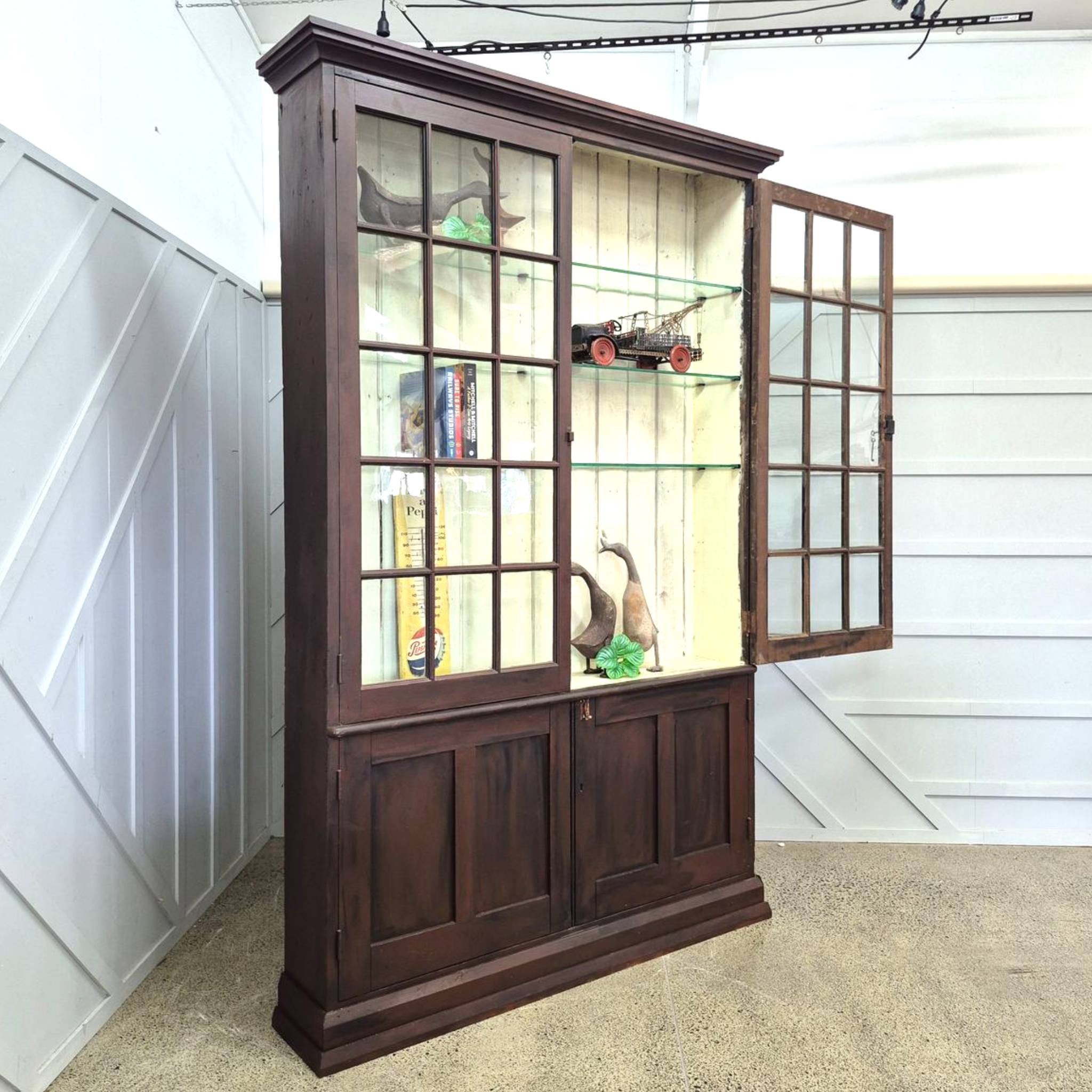 A Large Antique Display Cabinet