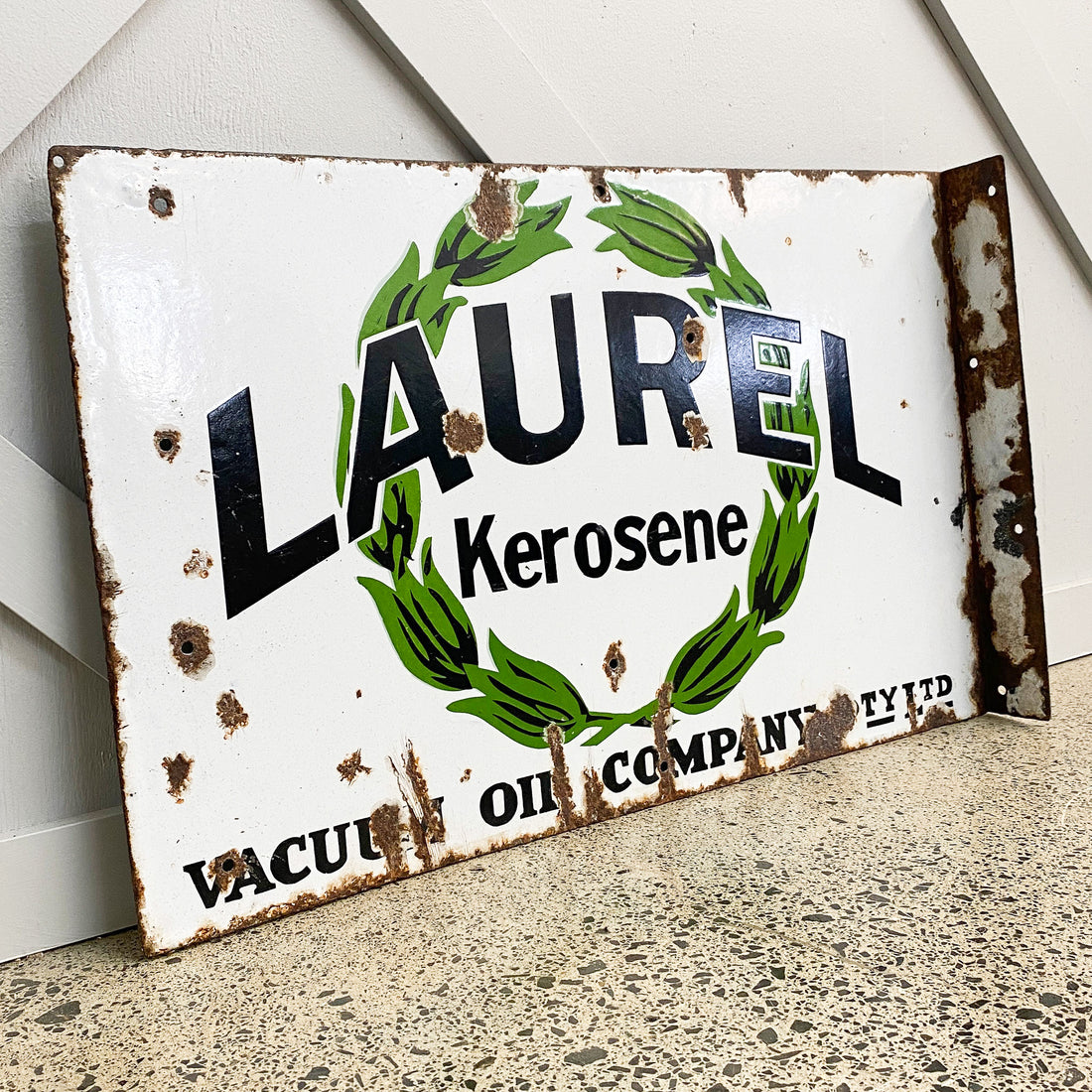 Laurel Kerosene Enamel Sign