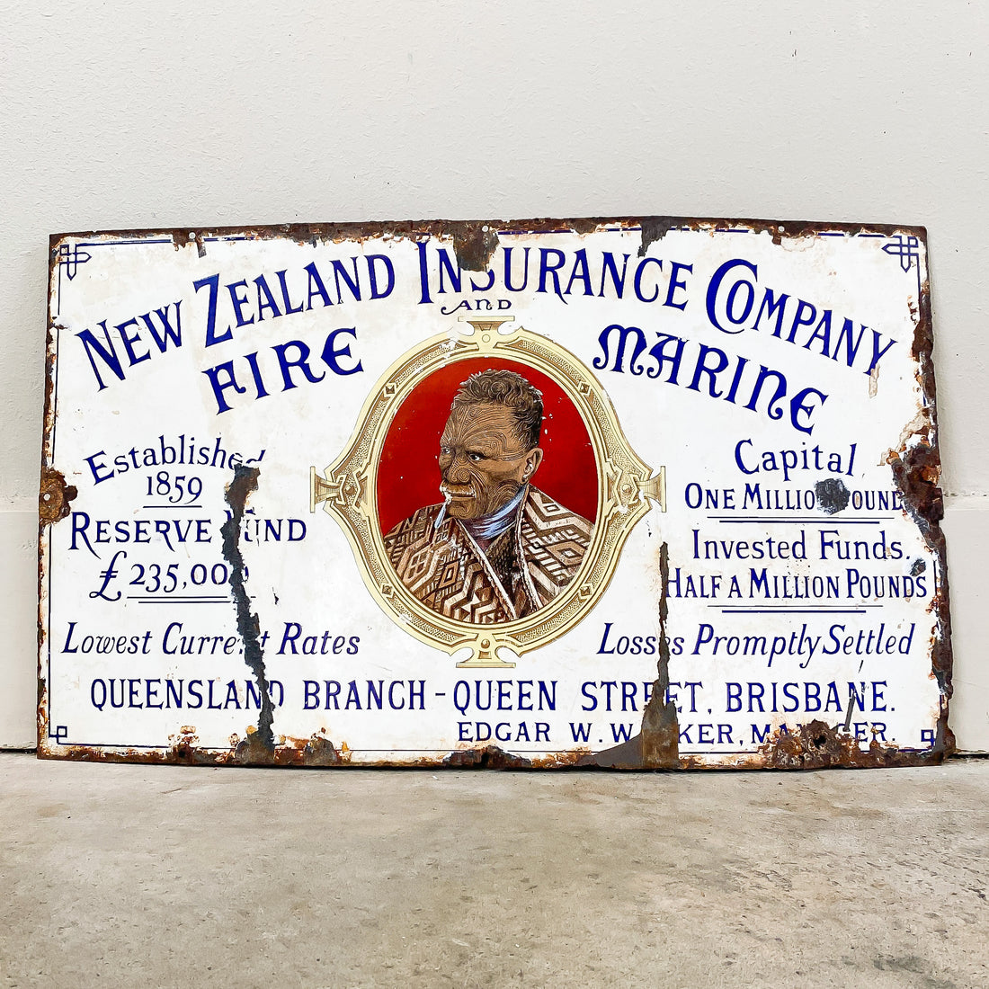 New Zealand Insurance Enamel Sign
