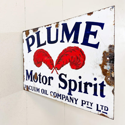 Plume Enamel Sign