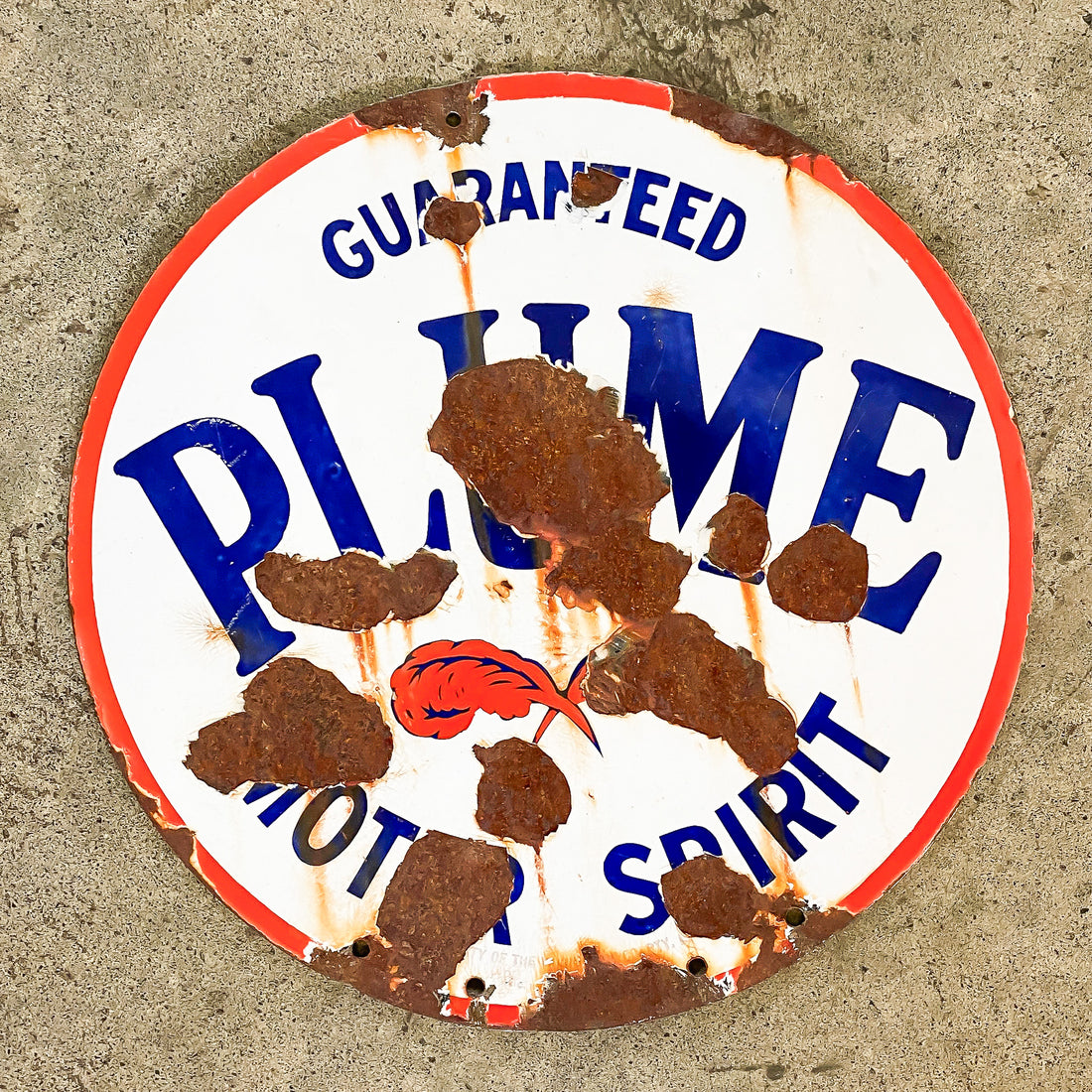 Plume Disc Enamel Sign