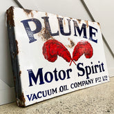 Plume Enamel Sign