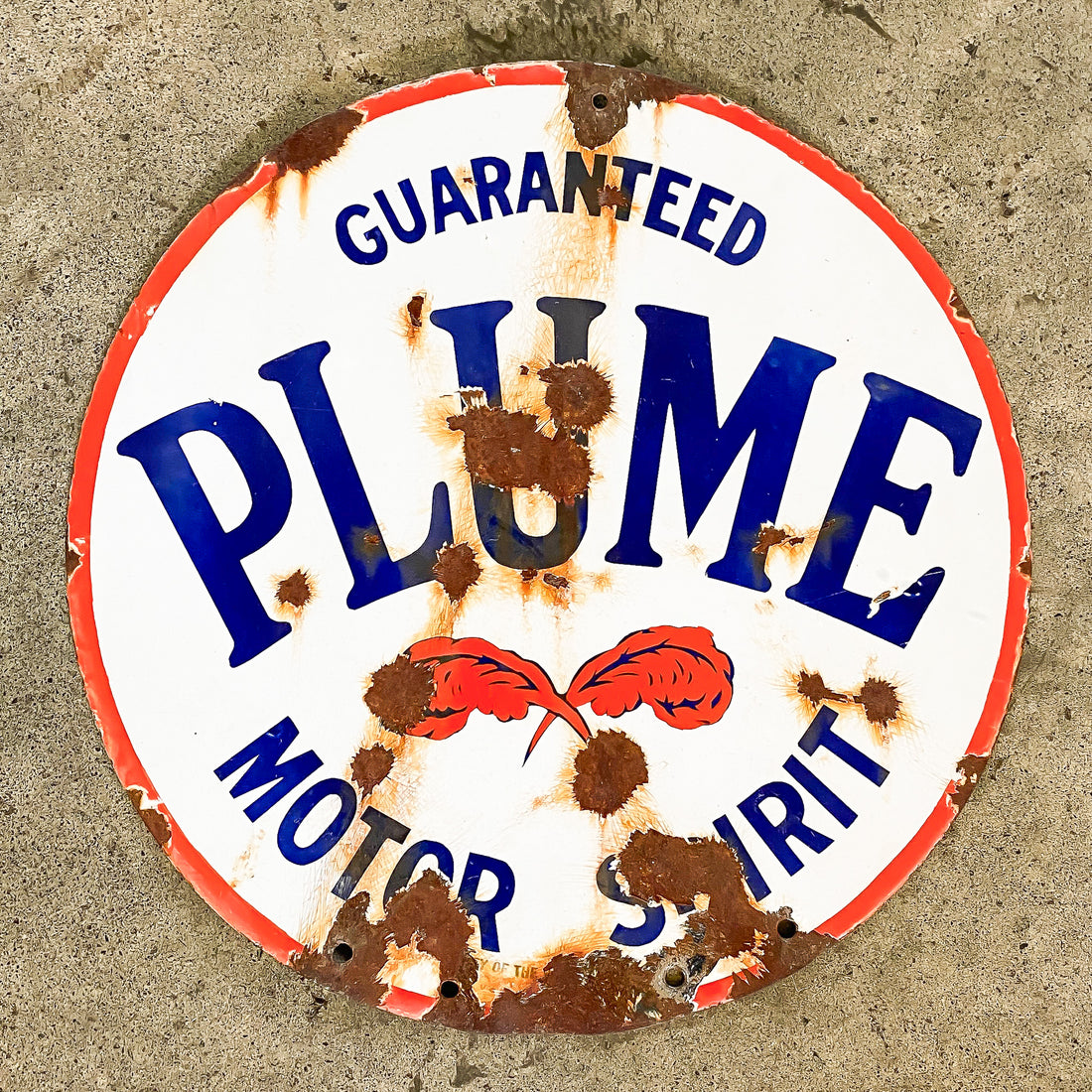 Plume Disc Enamel Sign