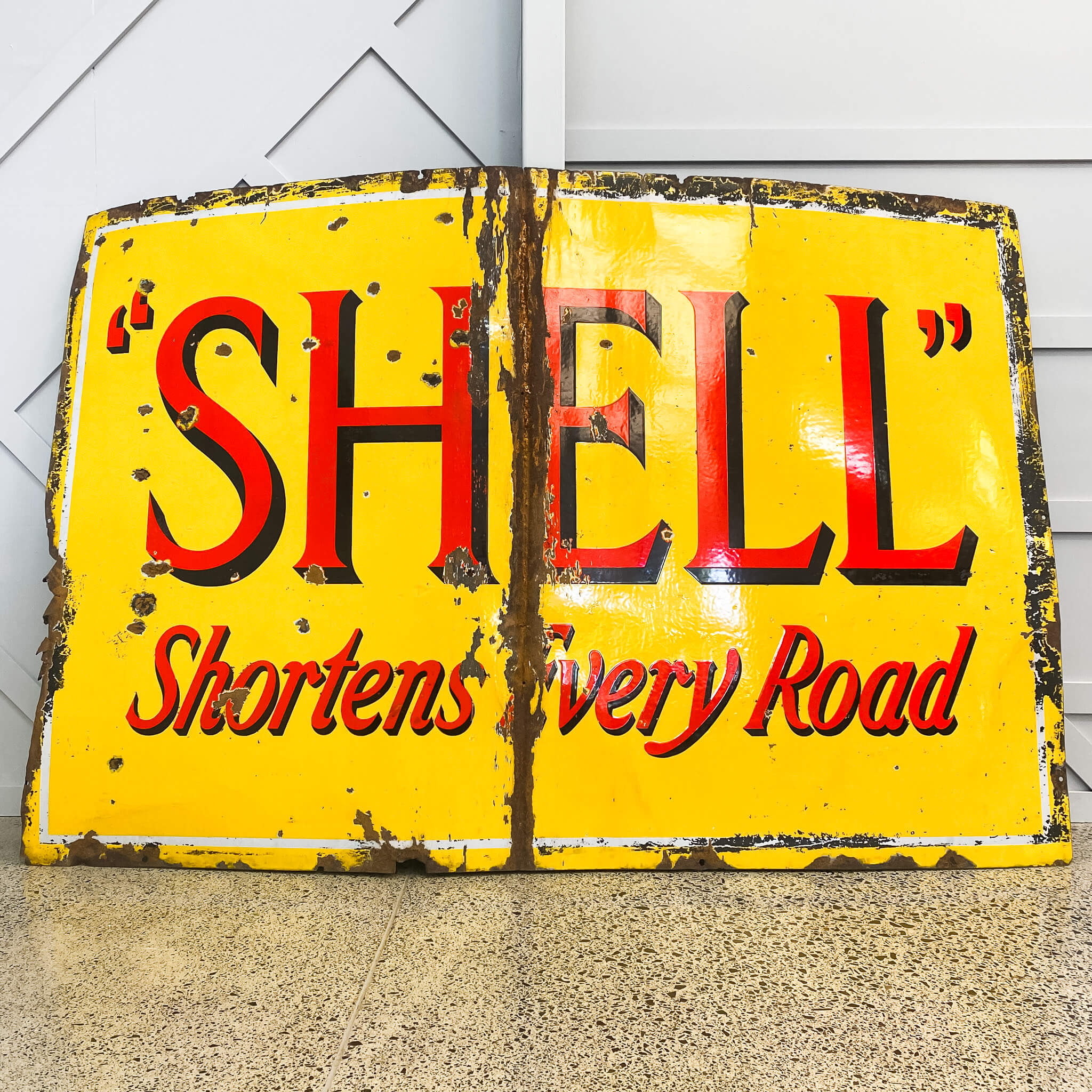 Large Shell Enamel Sign | Salvage Place