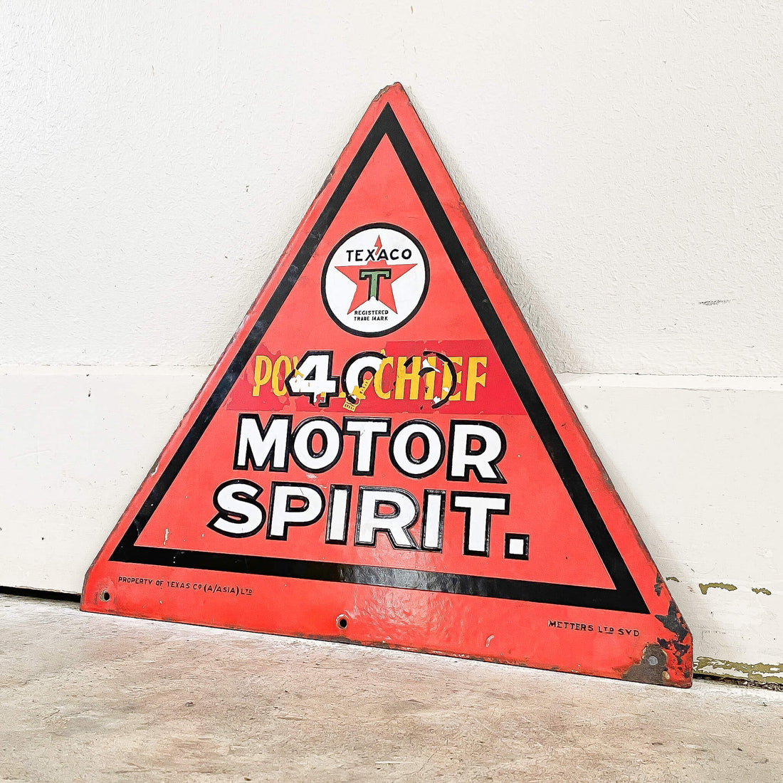 Texaco 400 Motor Spirit Enamel Sign