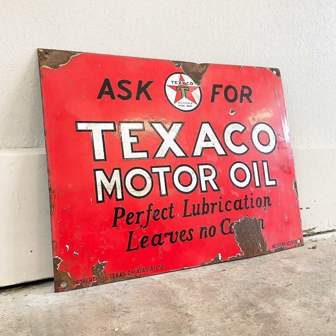 Texaco Motor Oil Enamel Sign