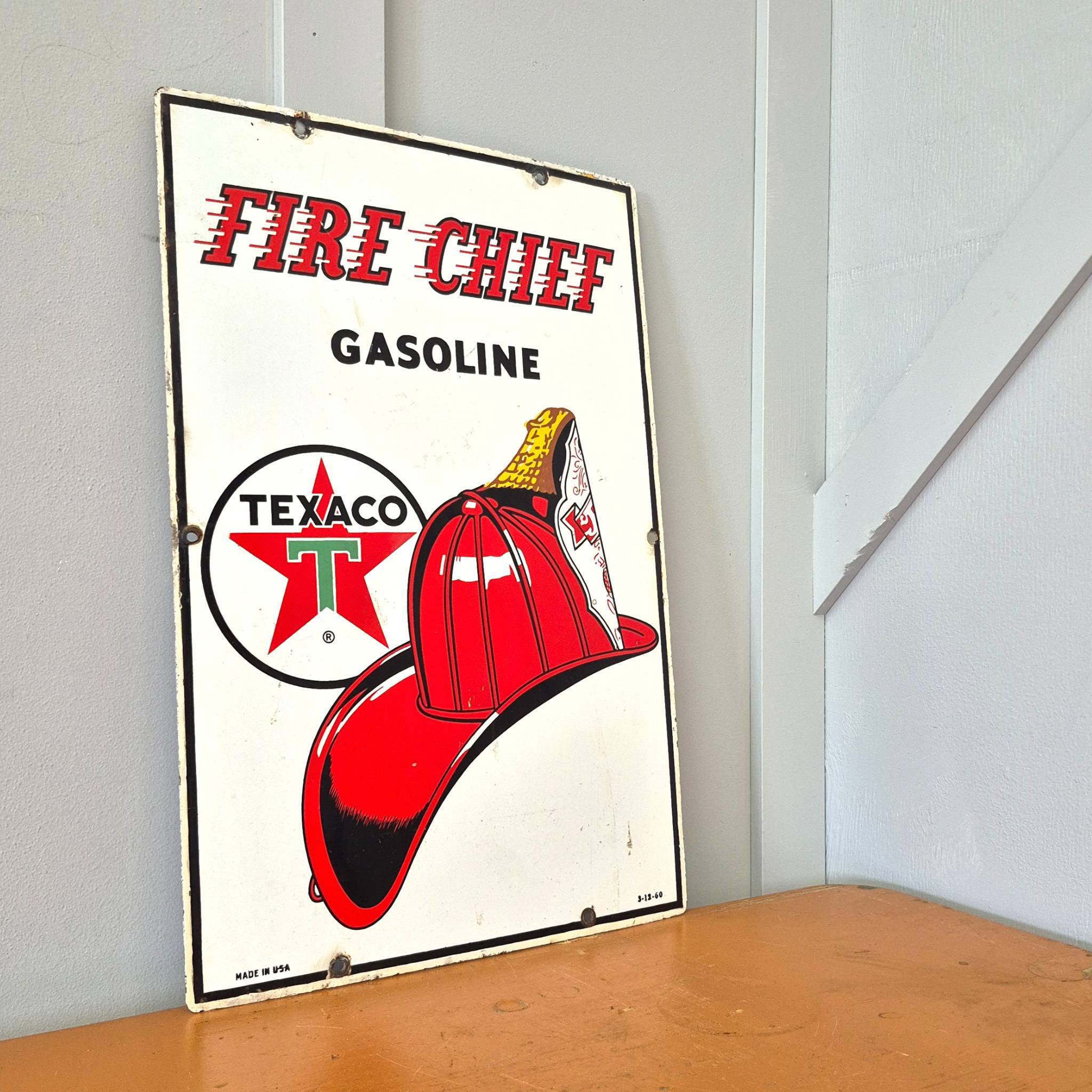 Texaco Firechief Enamel Sign 