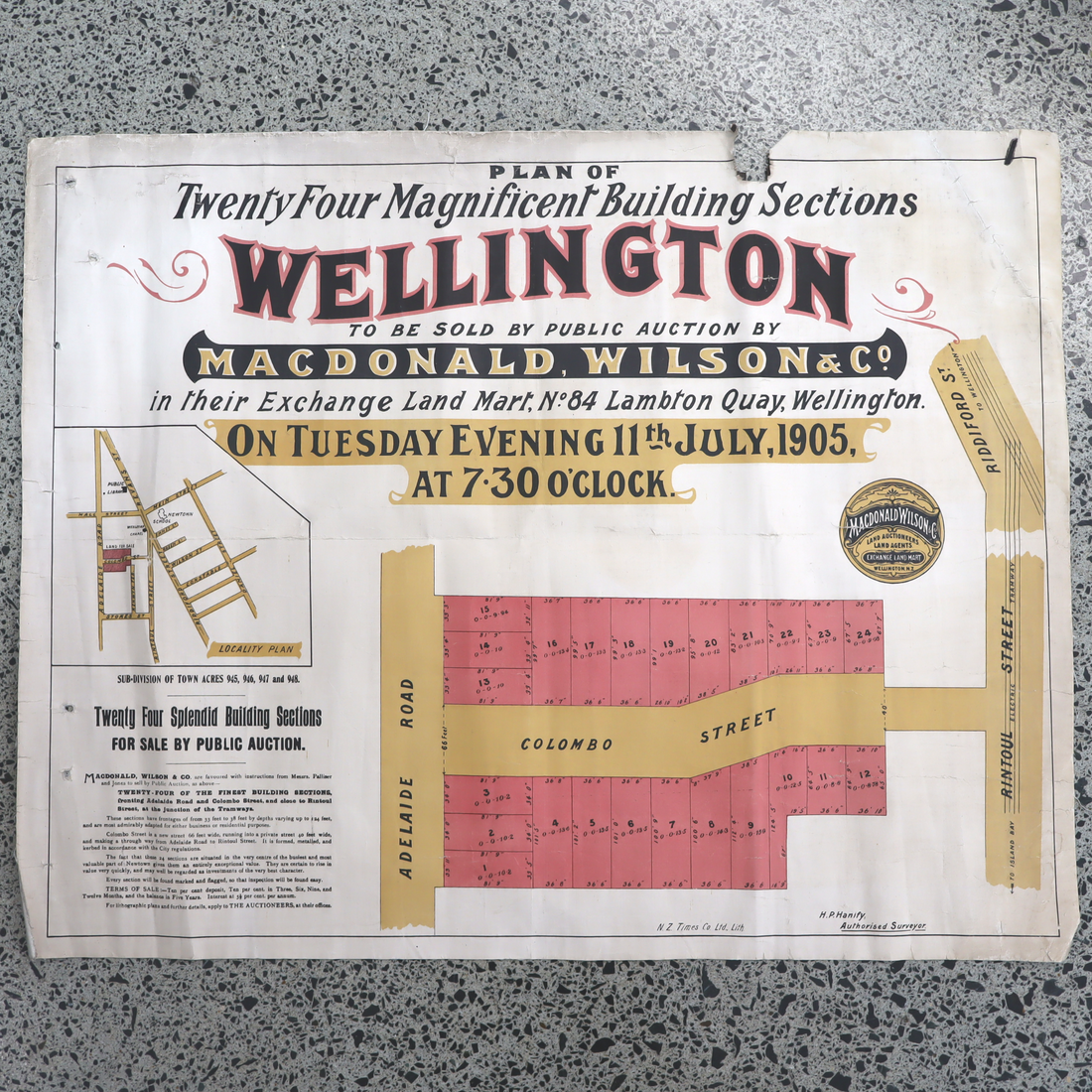 C1905 Wellington Auction Plan