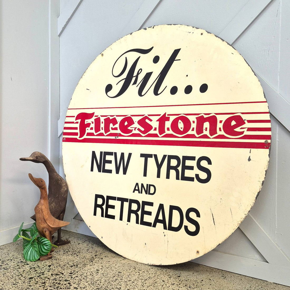 Unusual Early Firestone Sign