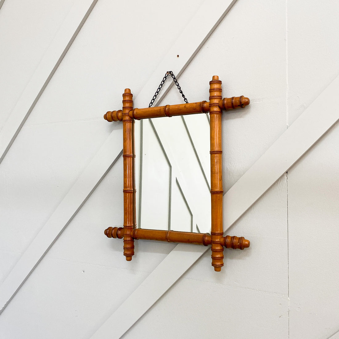 c1950s French Faux Bamboo Mirror