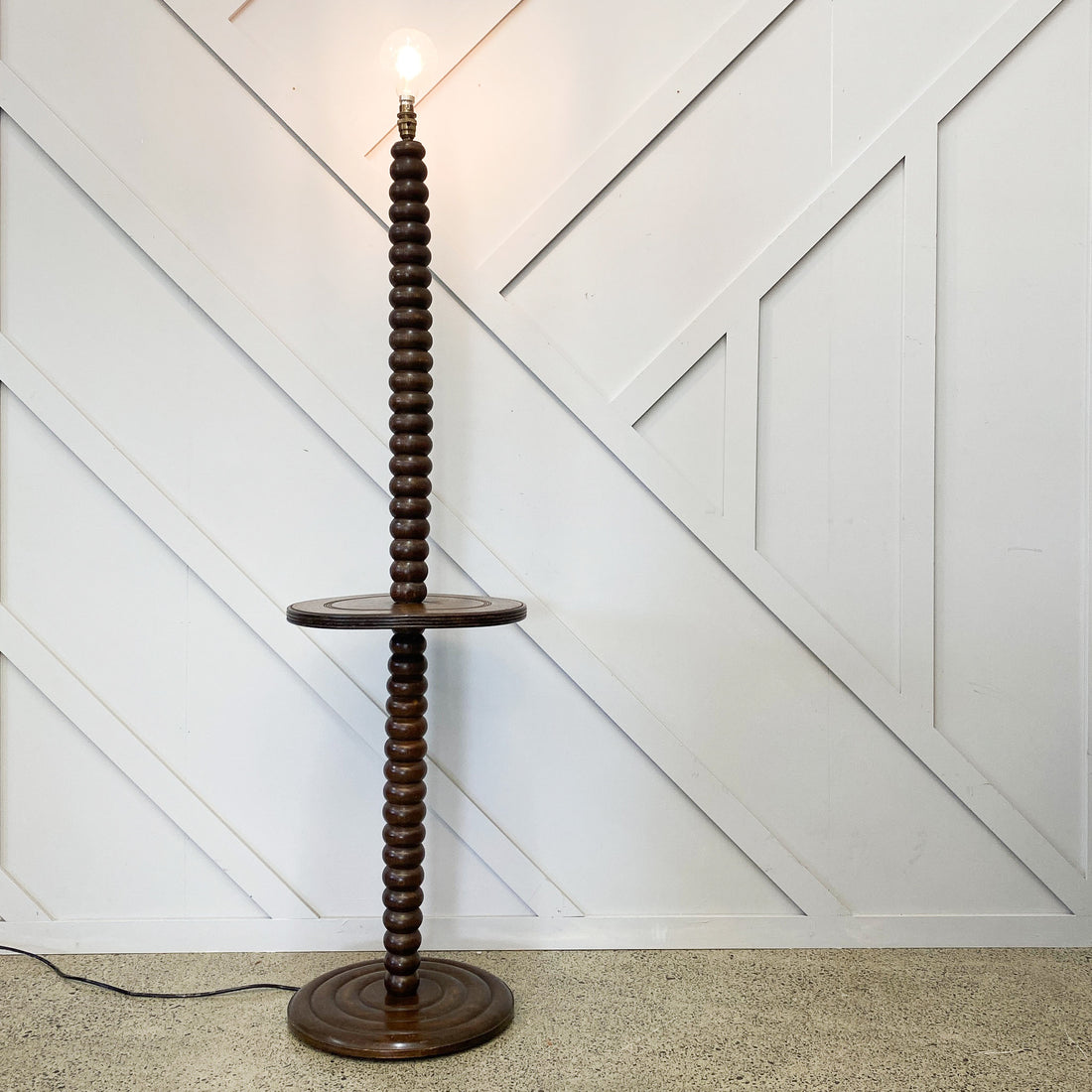 Vintage French Standing Lamp and Side Table