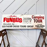 Vintage Fun Bus Camping Tour Sign