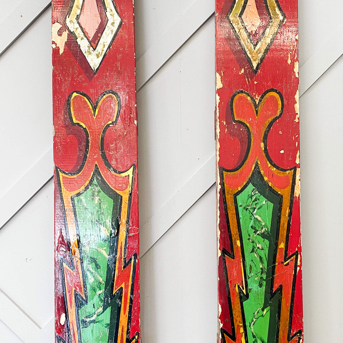 Vintage Hand Painted Fairground Columns