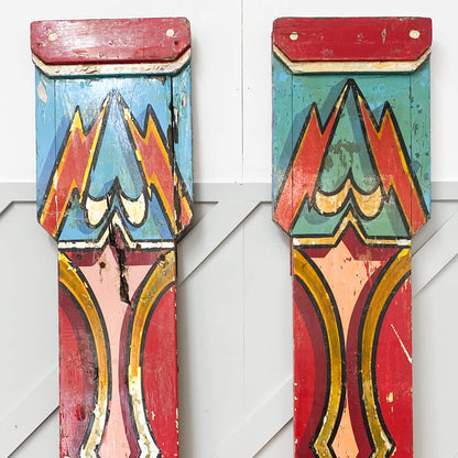 Vintage Hand Painted Fairground Columns