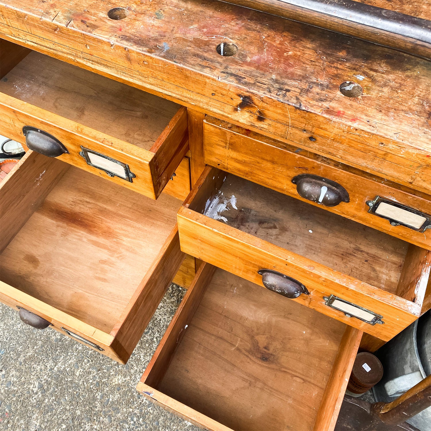 Vintage Industrial Workbench