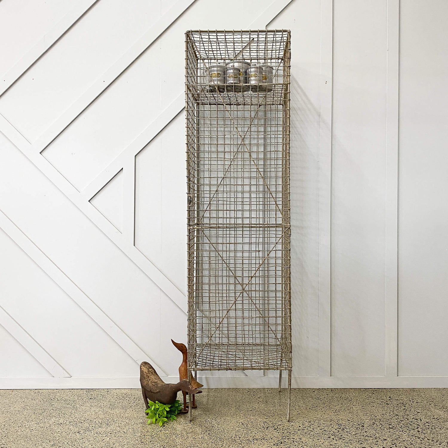 Vintage Galvanised Wire Locker