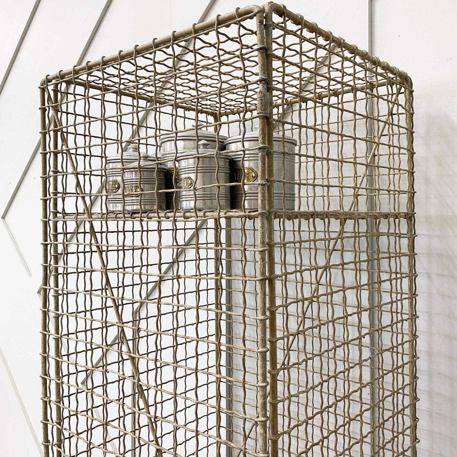 Vintage Galvanised Wire Locker