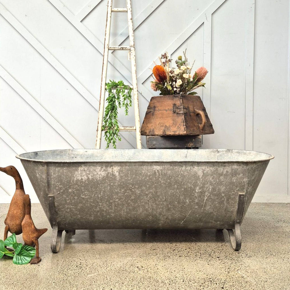 A Vintage Tin Bath Tub