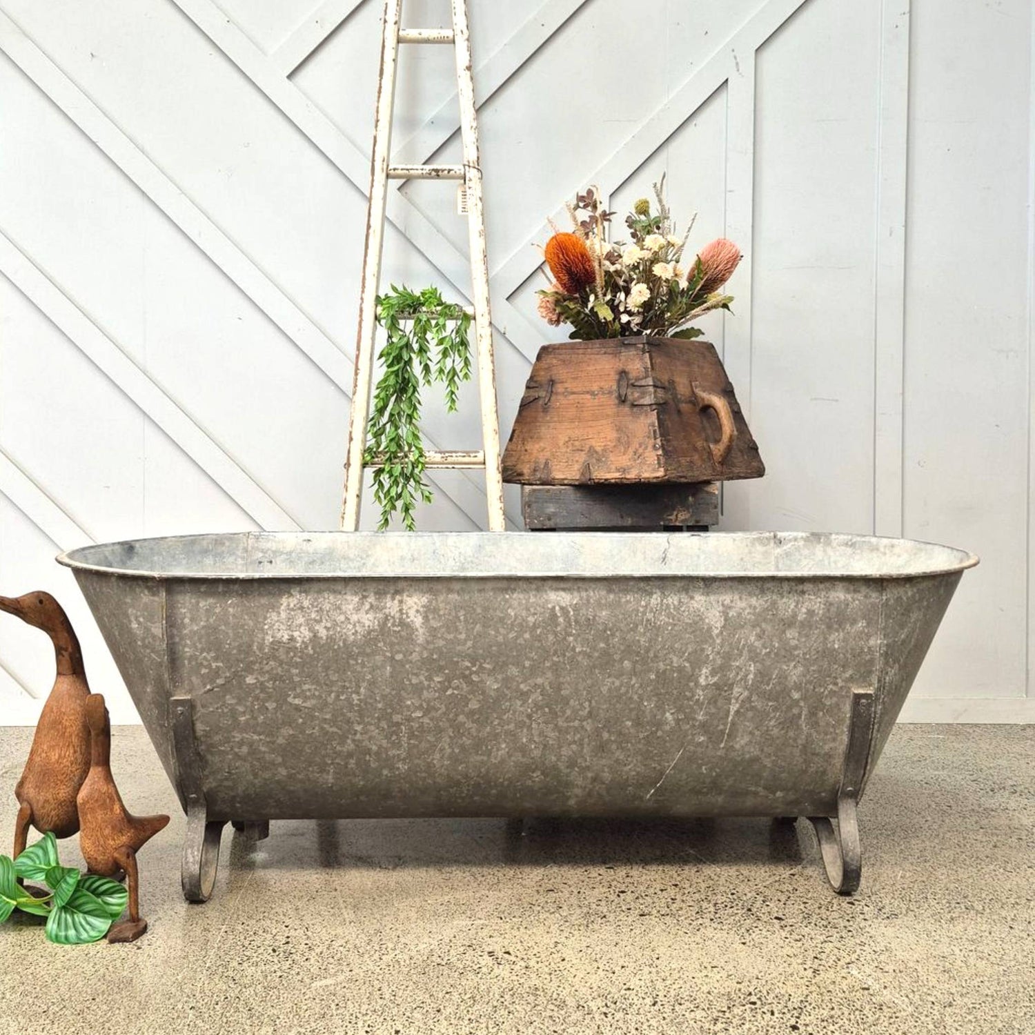 A Vintage Tin Bath Tub