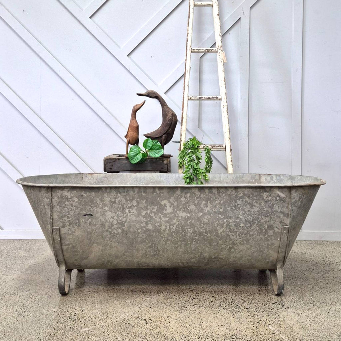 Vintage Tin Bath Tub