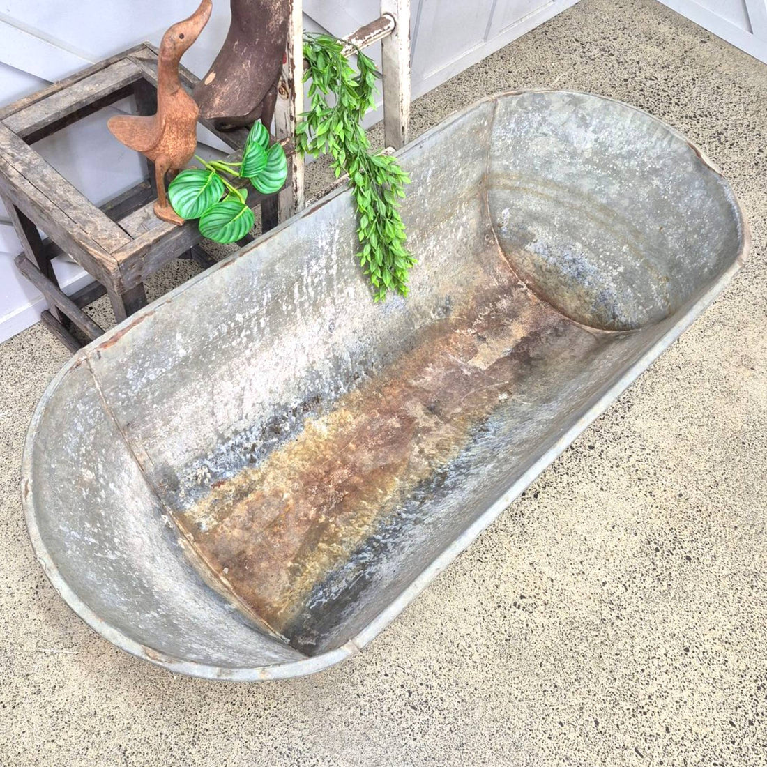 Vintage Tin Bath Tub