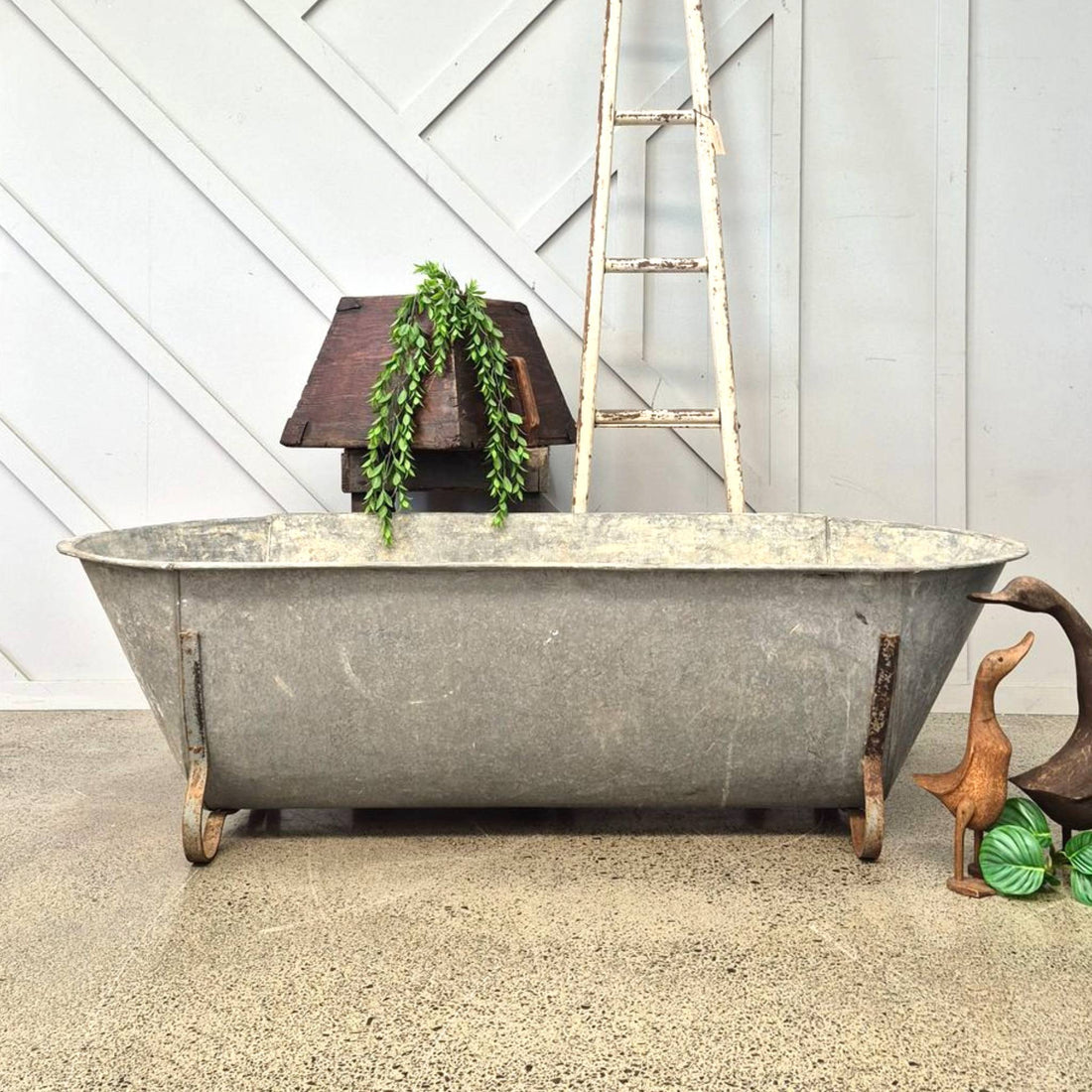 Vintage Tin Bath Tub