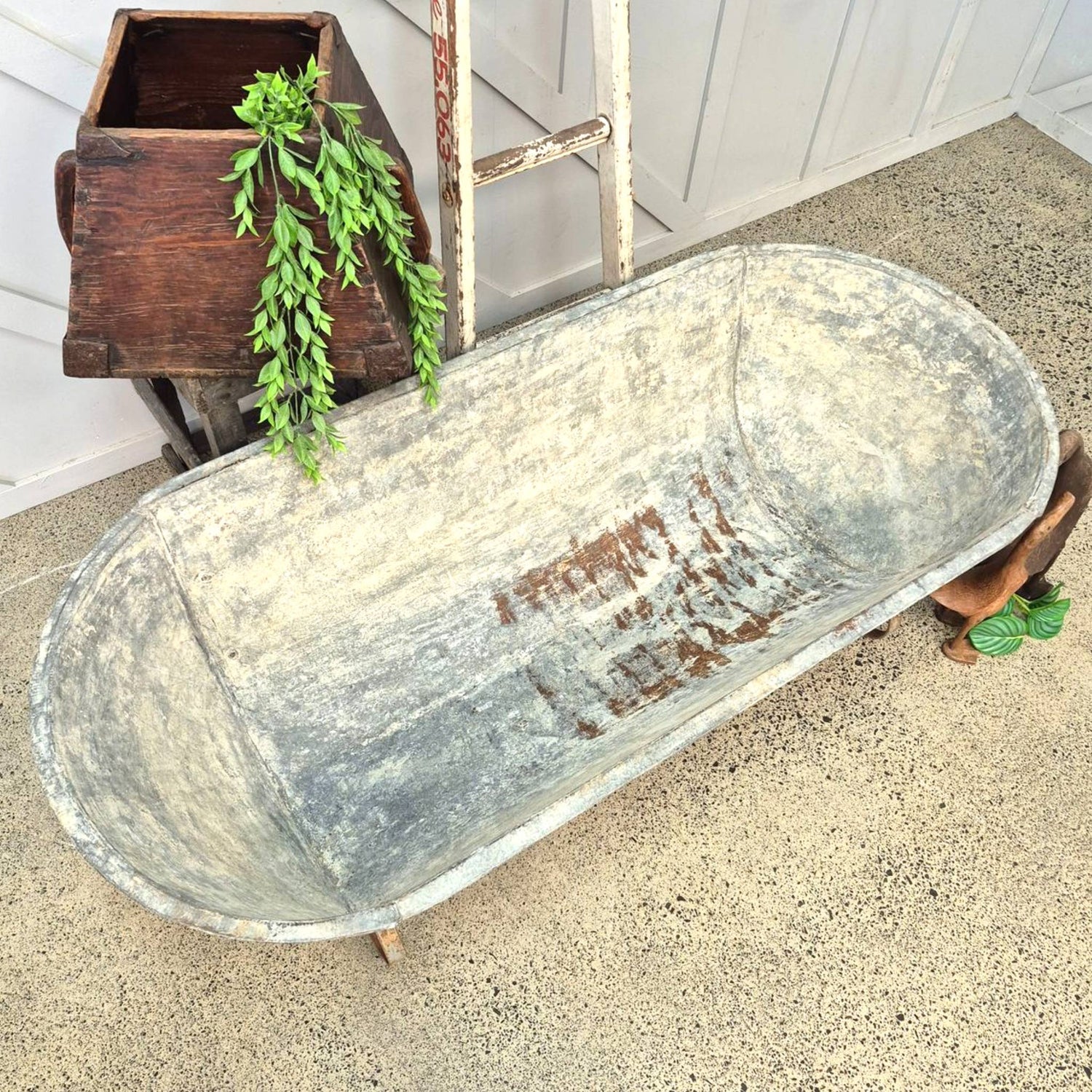 Vintage Tin Bath Tub